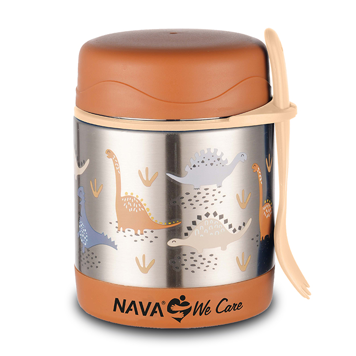 round-stainless-steel-insulated-lunch-box-we-care-brown-350ml